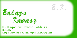 balazs kamasz business card